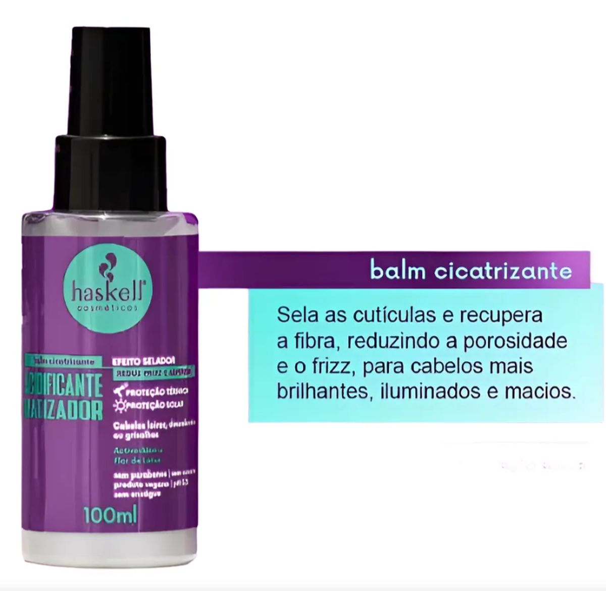 BALM ACIDIFICANTE MATIZADOR HASKELL 100ML COM ÓLEO BELLA FEMME 7ML