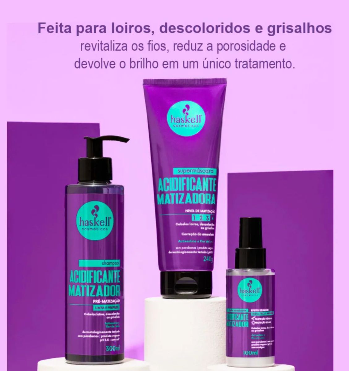 BALM ACIDIFICANTE MATIZADOR HASKELL 100ML COM ÓLEO BELLA FEMME 7ML