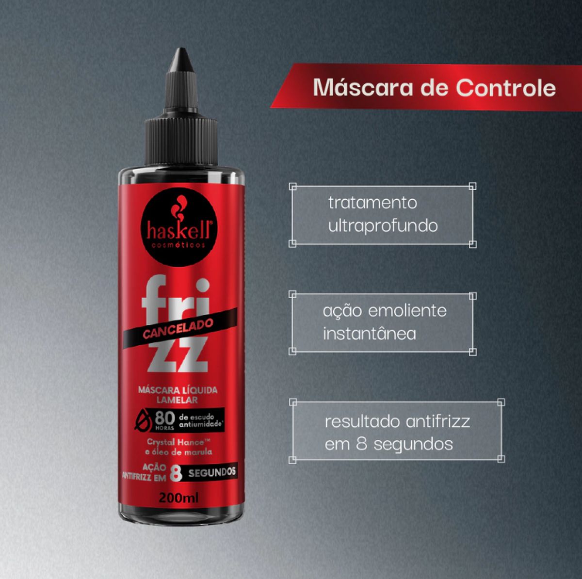 MASCARA LIQUIDA FRIZZ CANCELADO HASKELL 200ML COM ÓLEO BELLA FEMME 7ML