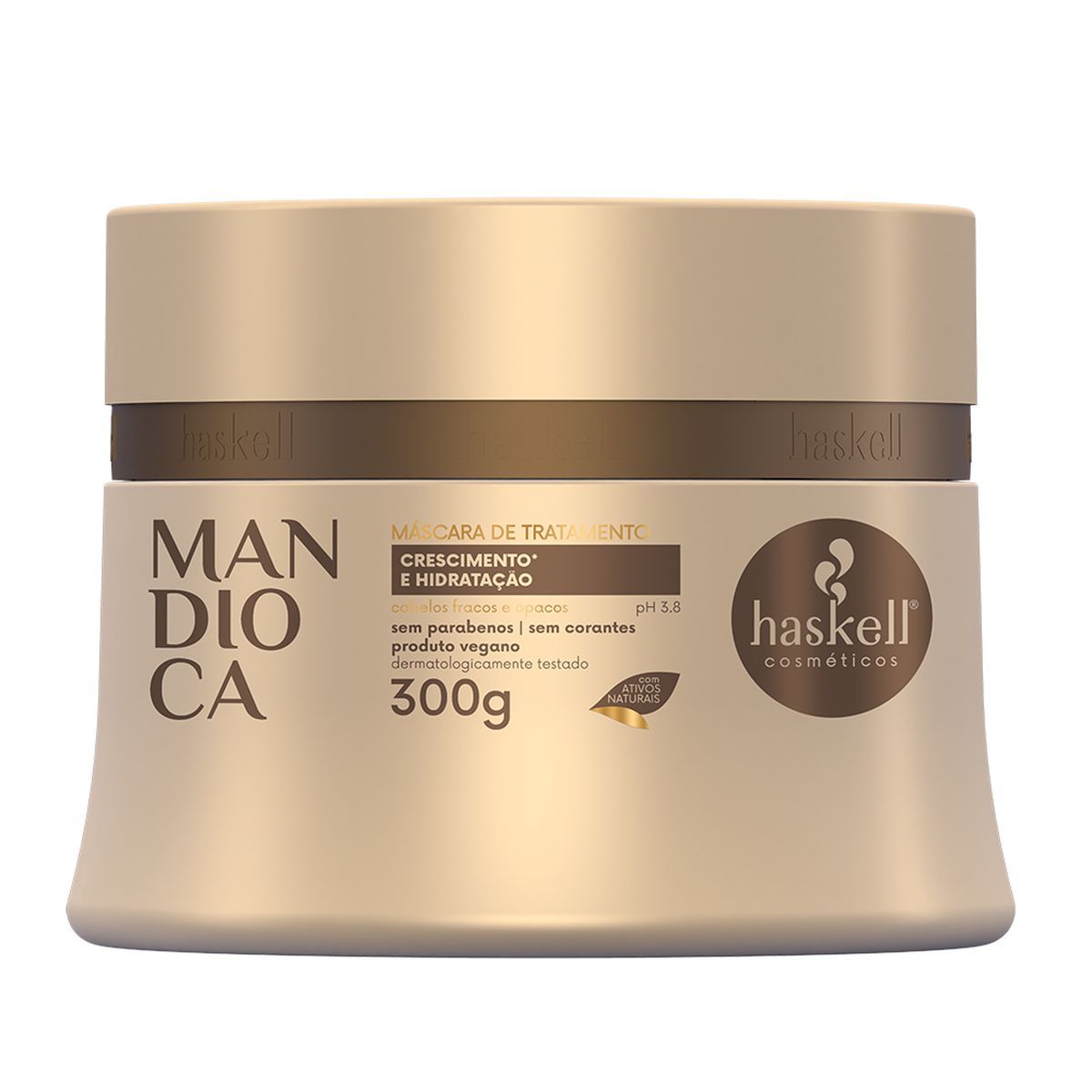 MÁSCARA MANDIOCA HASKELL 300G COM ÓLEO BELLA FEMME 7ML