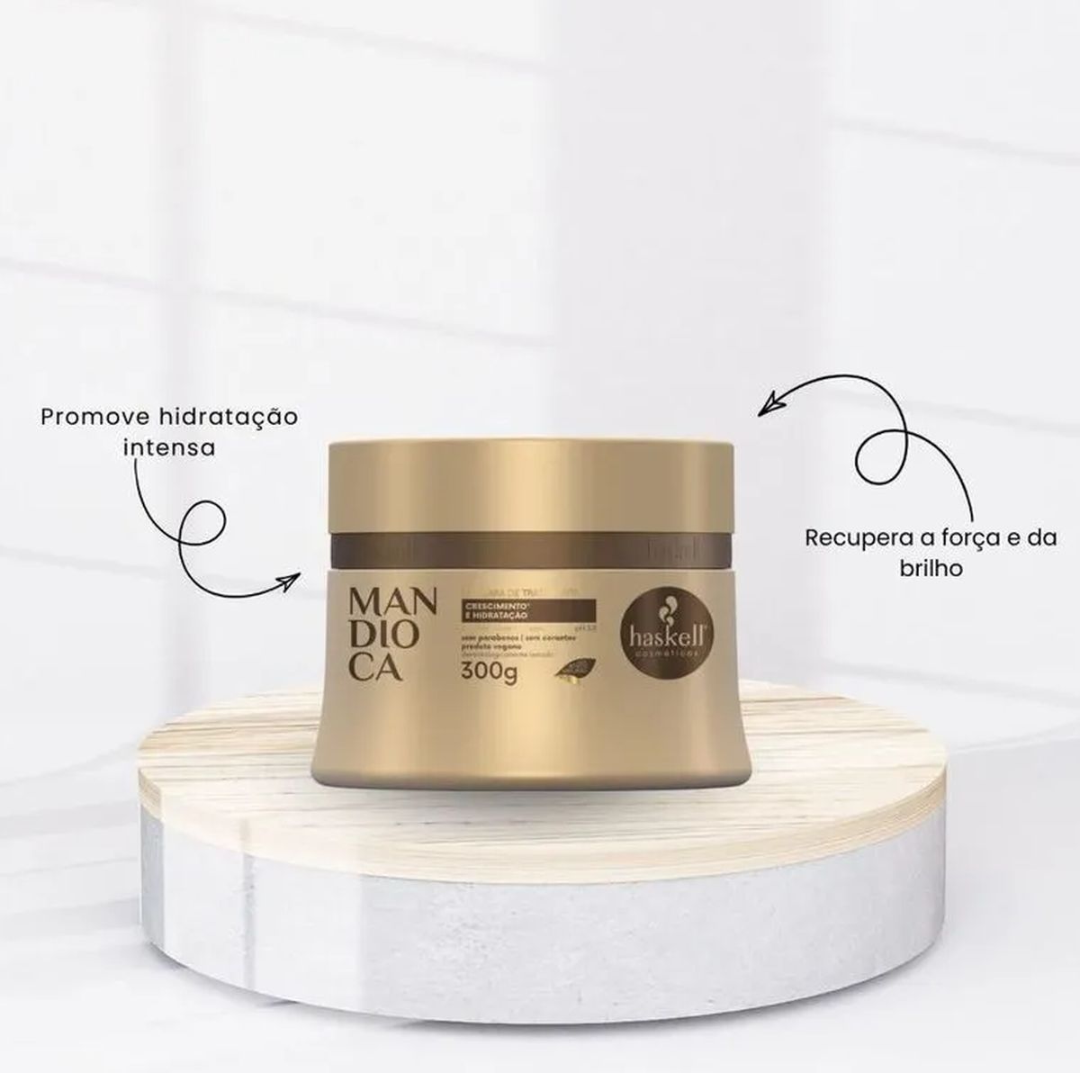 MÁSCARA MANDIOCA HASKELL 300G COM ÓLEO BELLA FEMME 7ML