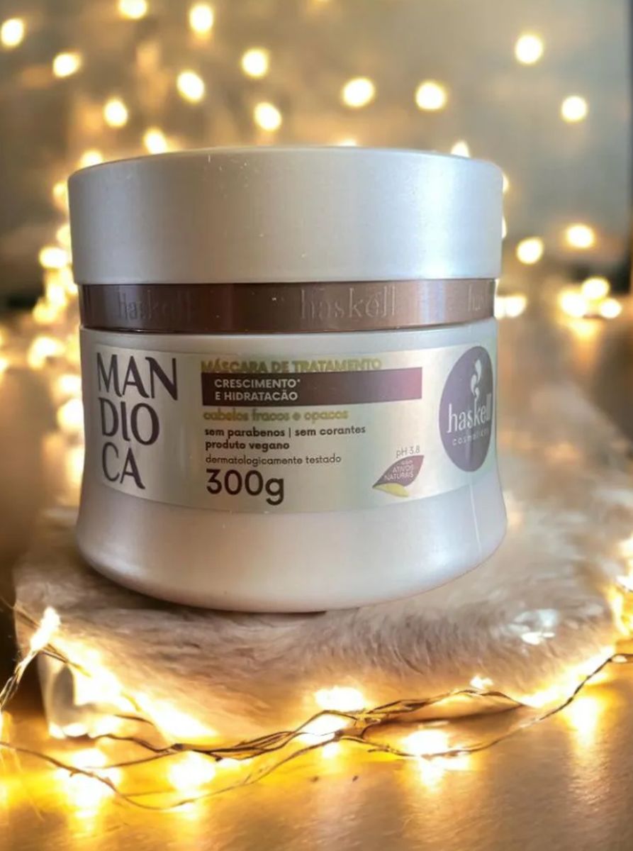MÁSCARA MANDIOCA HASKELL 300G COM ÓLEO BELLA FEMME 7ML