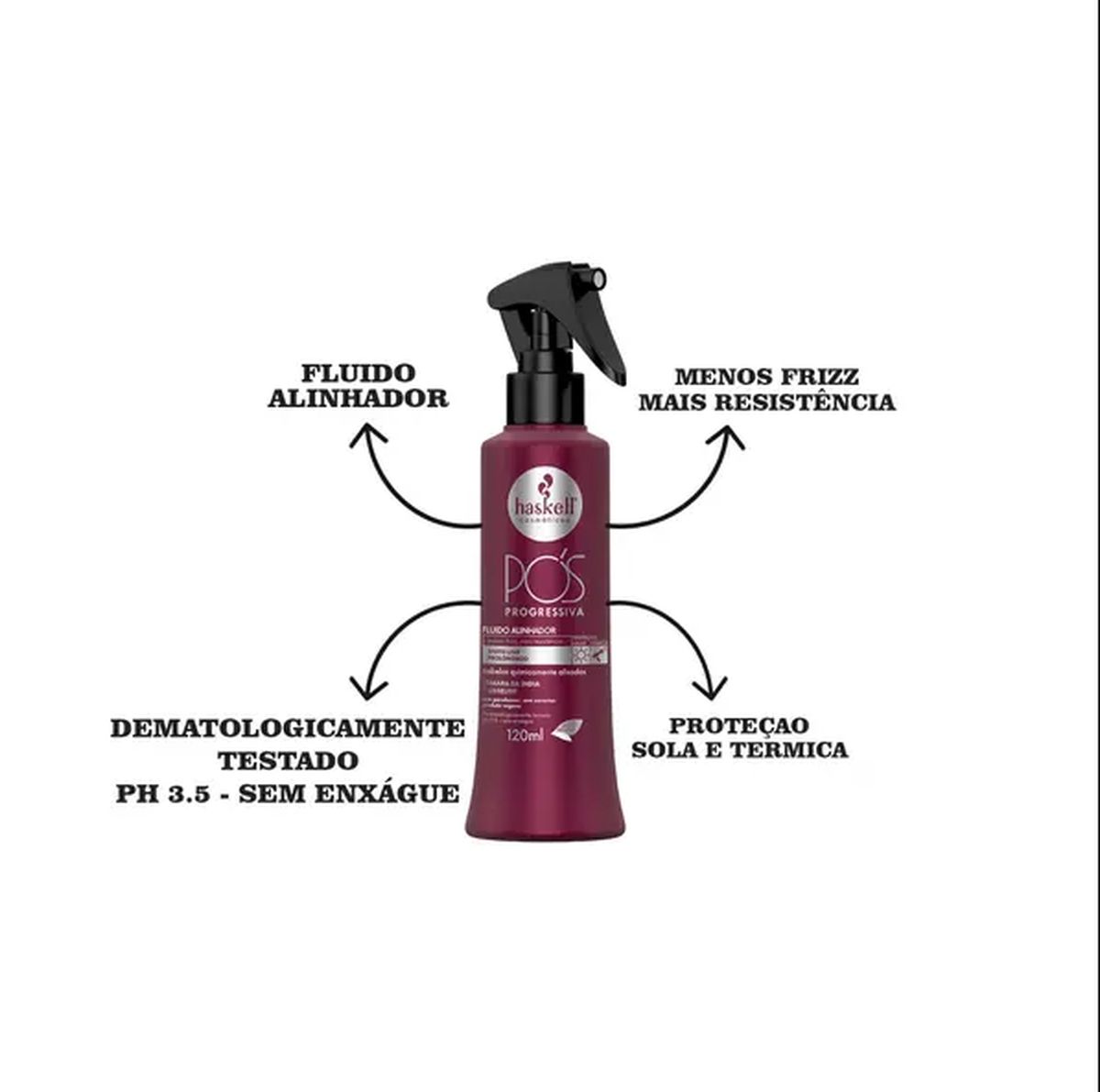 FLUÍDO CAPILAR PÓS PROGRESSIVA HASKELL 120ML COM ÓLEO BELLA FEMME 7ML