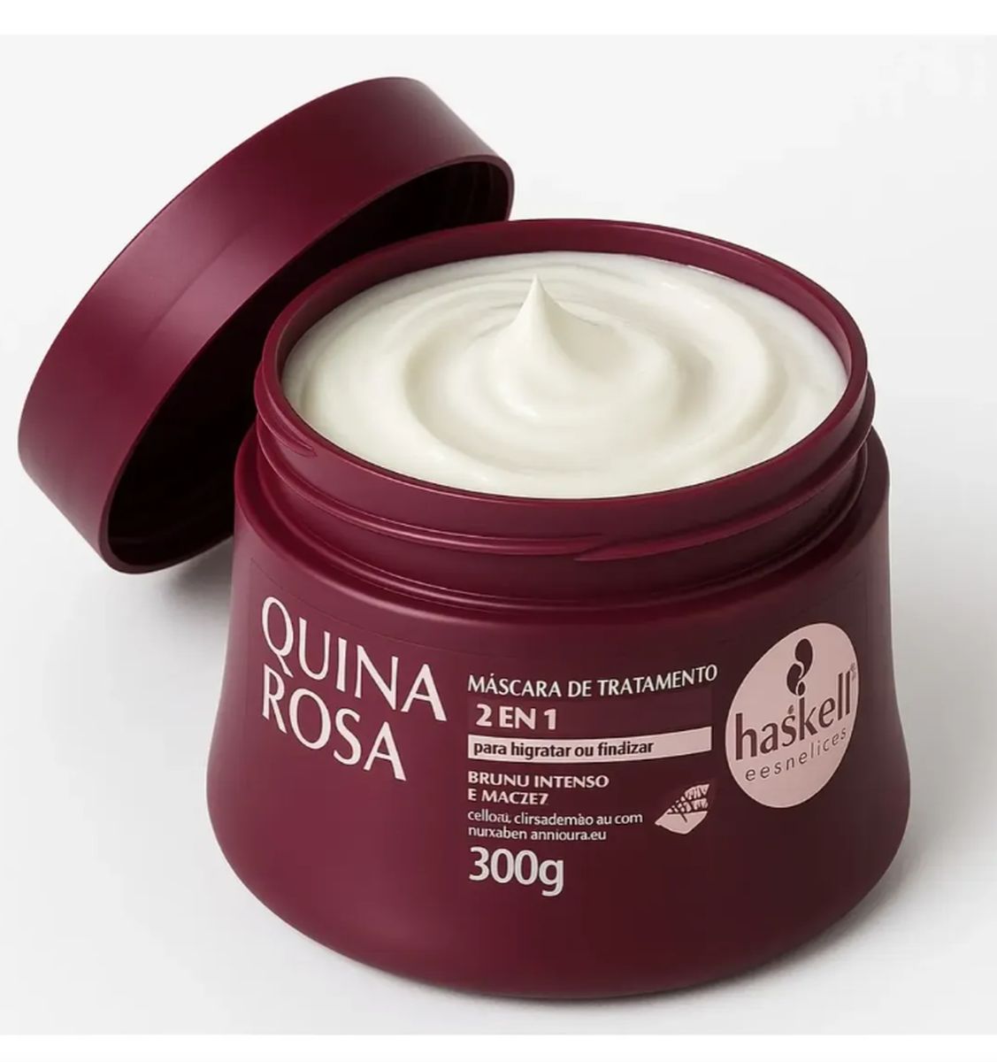 MÁSCARA DE HIDRATAÇÃO QUINA ROSA HASKELL 300G COM ÓLEO BELLA FEMME 7ML