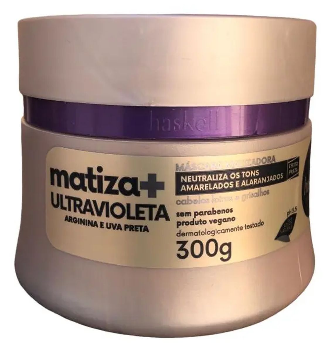 MASCARA MATIZA MAIS ULTRA VIOLETA HASKELL 300GR COM ÓLEO BELLA FEMME 7ML