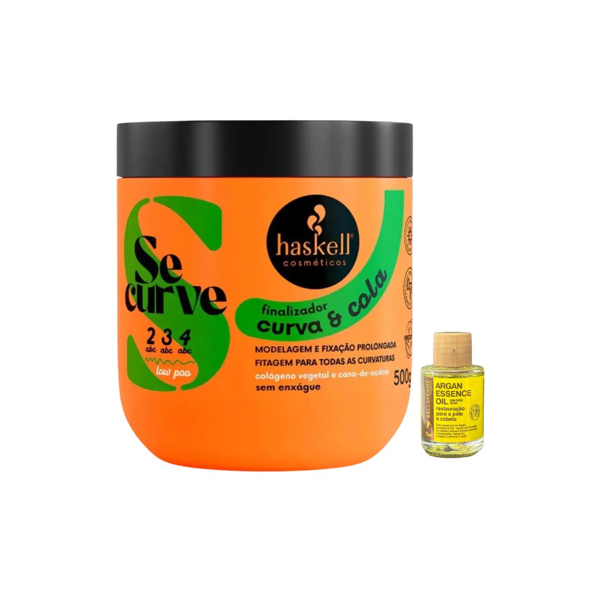 FINALIZADOR CURVA E COLA SE CURVE HASKELL 500G COM ÓLEO BELLA FEMME 7ML