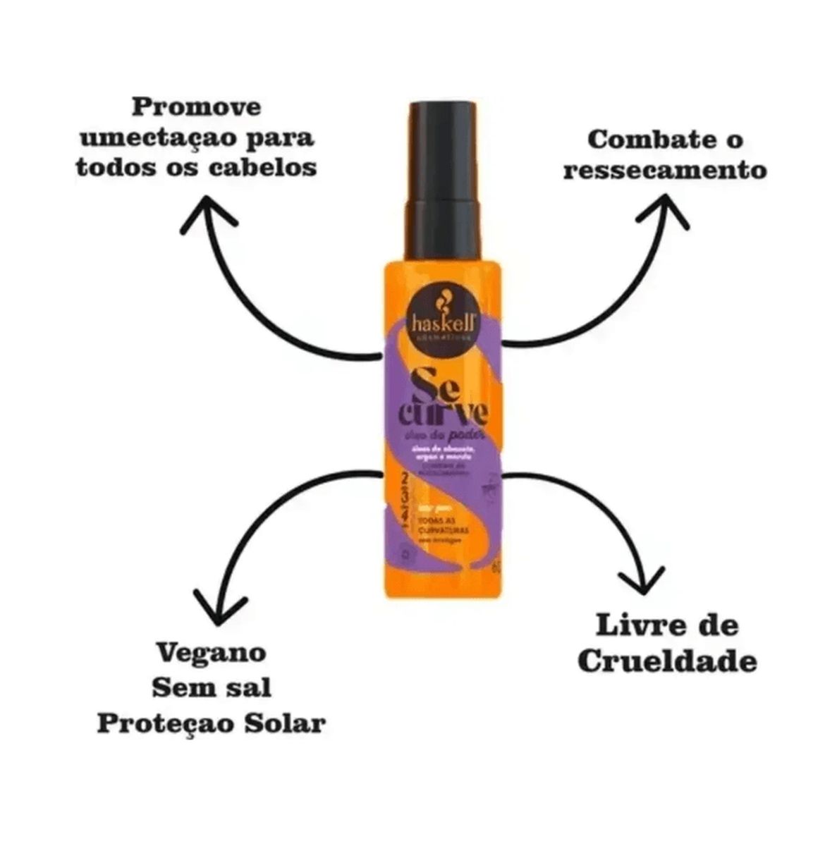 ÓLEO DO PODER SE CURVE HASKELL 60ML COM ÓLEO BELLA FEMME 7ML