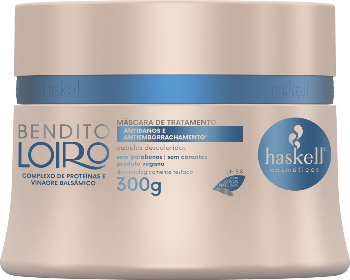 MÁSCARA BENDITO LOIRO HASKELL 300G COM ÓLEO BELLA FEMME 7ML