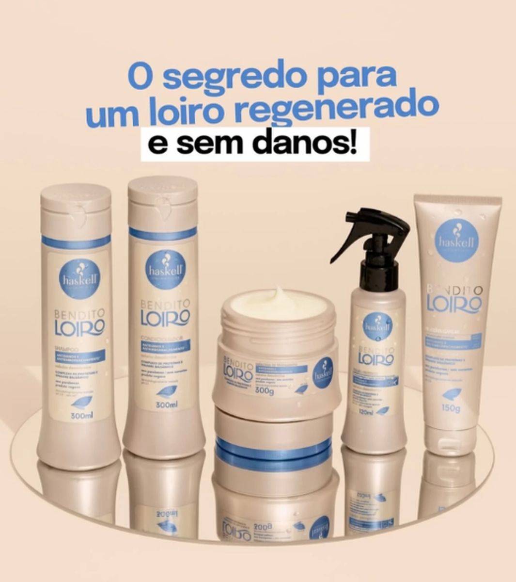 MÁSCARA BENDITO LOIRO HASKELL 300G COM ÓLEO BELLA FEMME 7ML