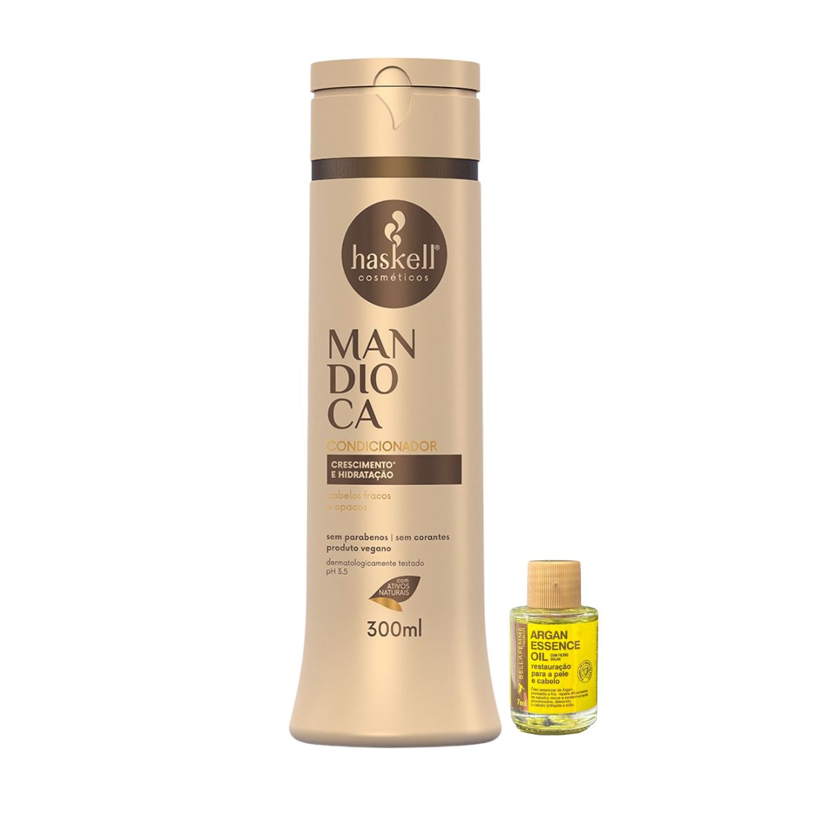 CONDICIONADOR MANDIOCA HASKELL 300ML COM ÓLEO BELLA FEMME 7ML