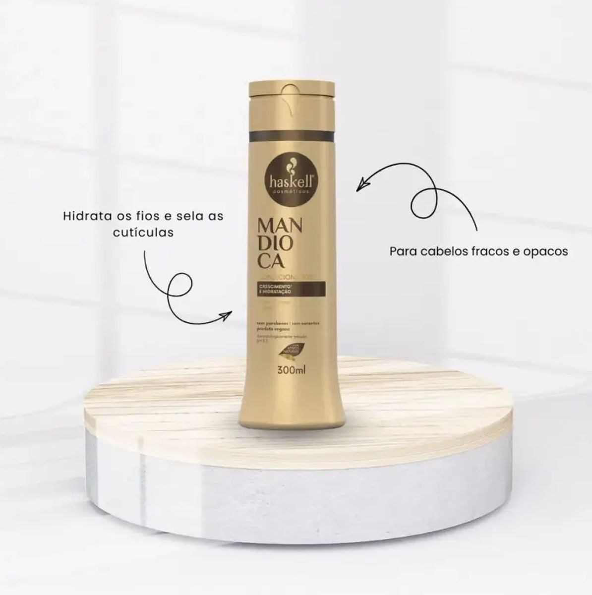 CONDICIONADOR MANDIOCA HASKELL 300ML COM ÓLEO BELLA FEMME 7ML