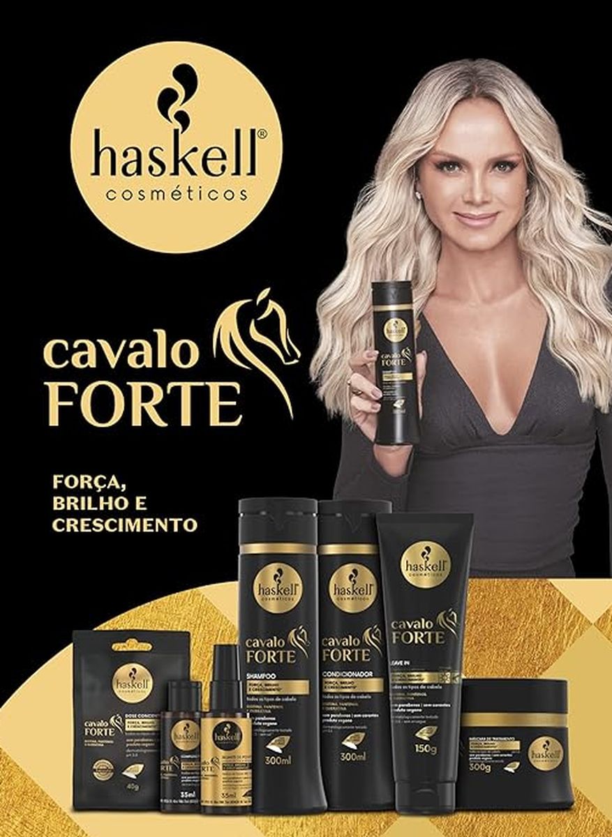 SHAMPOO CAVALO FORTE HASKELL 1L COM ÓLEO BELLA FEMME 7ML