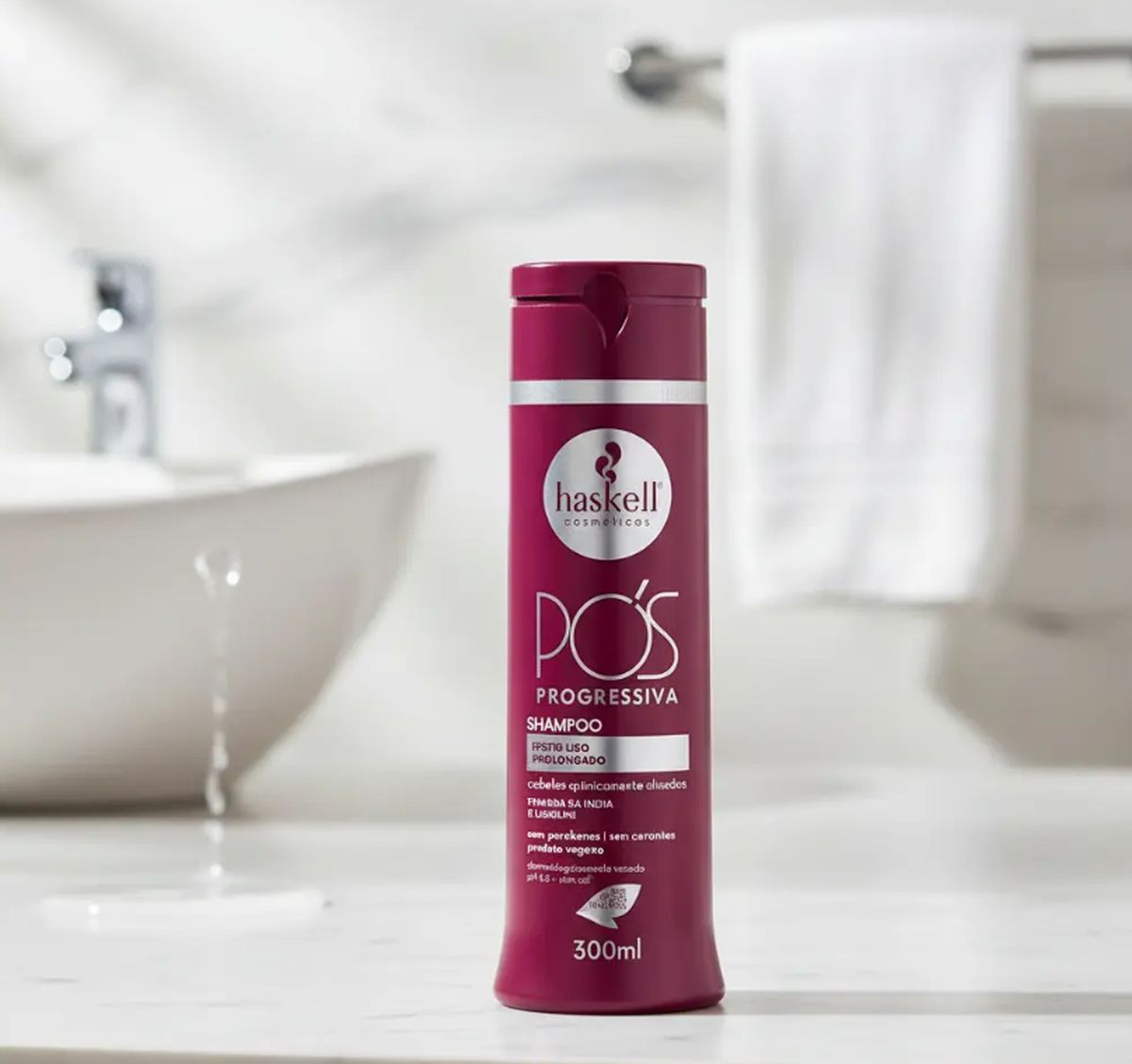SHAMPOO PÓS PROGRESSIVA HASKELL 300ML COM ÓLEO BELLA FEMME 7ML