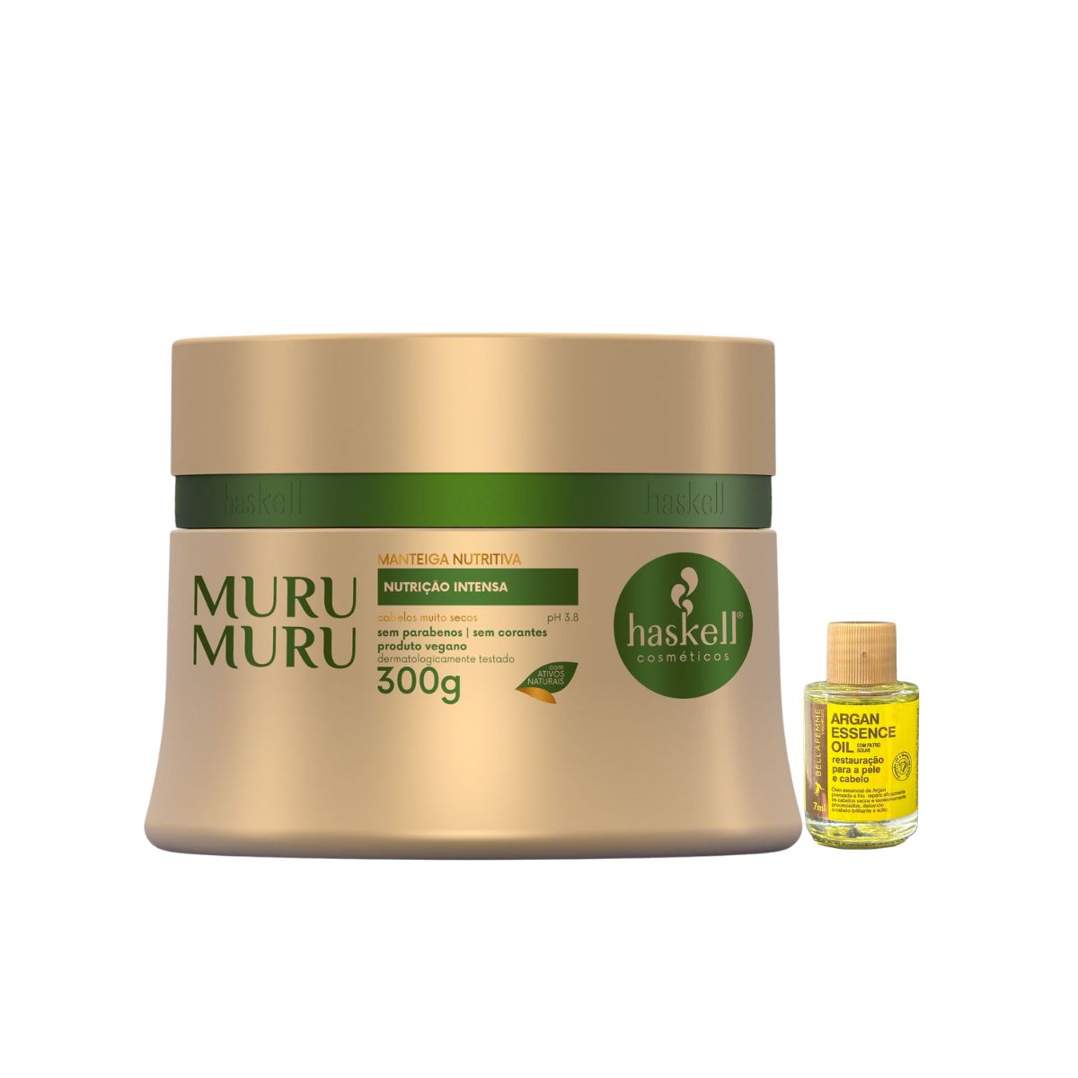 MÁSCARA MURUMURU HASKELL 300G COM ÓLEO BELLA FEMME 7ML