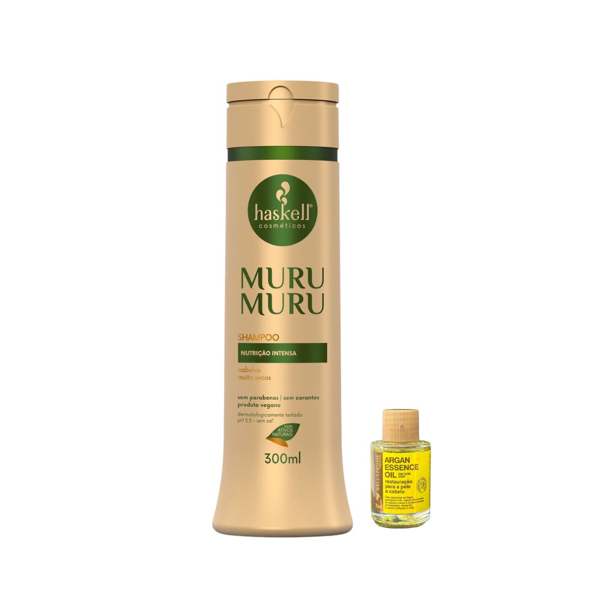 SHAMPOO MURUMURU HASKELL 300ML COM ÓLEO BELLA FEMME 7ML