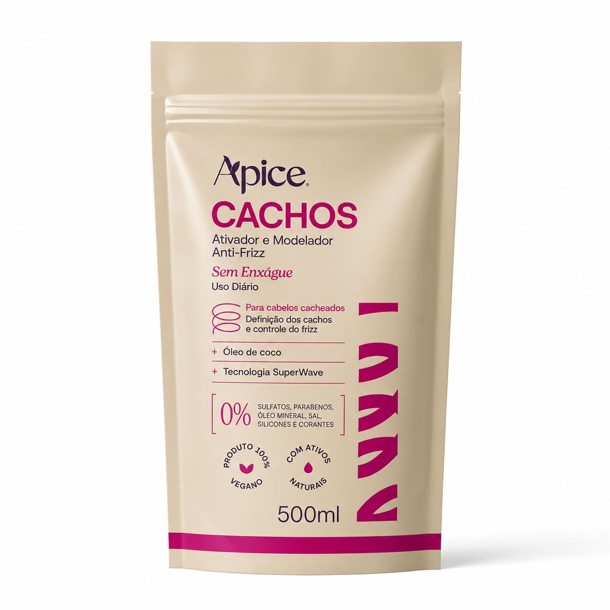 ATIVADOR MODELADOR CACHOS ANTI-FRIZZ REFIL APICE 500ML