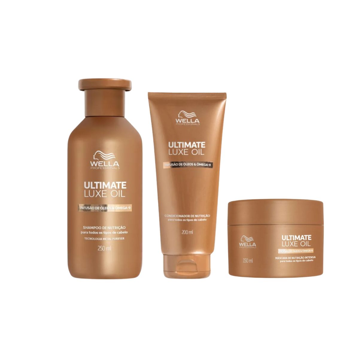 KIT ULTIMATE LUXE OIL WELLA NOVO SHAMPOO 250ML + CONDICIONADOR 200ML + MÁSCARA 1