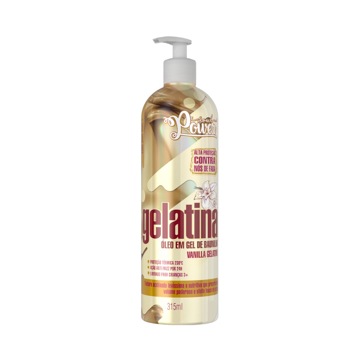 GELATINA ÓLEO EM GEL BAUNILHA VANILLA GELATINE SOUL POWER 315ML