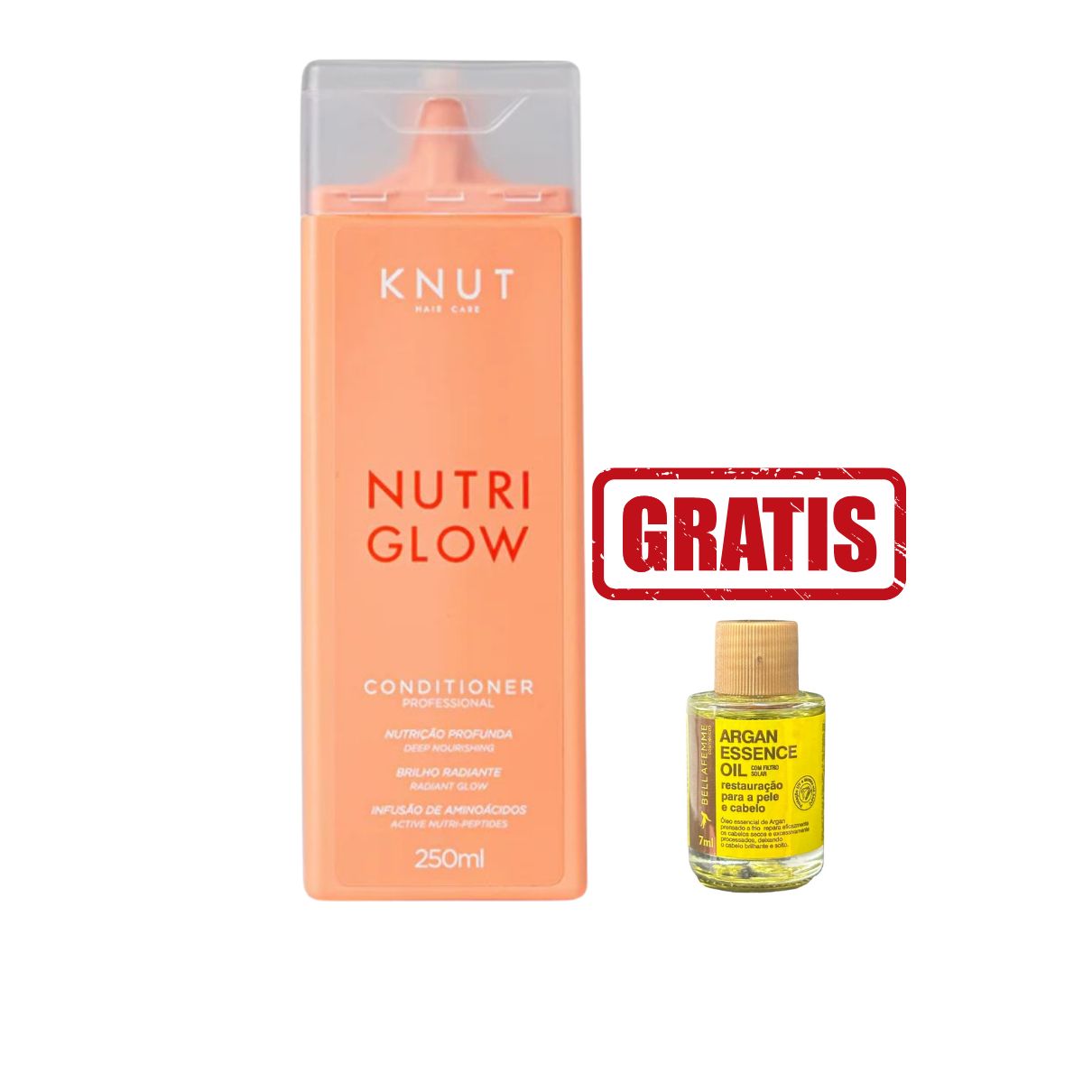 KIT KNUT CONDICIONADOR NUTRIGLOW 250ML COM ÓLEO 7ML
