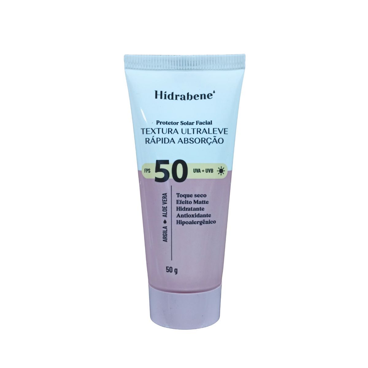 KIT HIDRABENE PROTETOR FACIAL FPS50 50G + ESPONJA DE MAQUIAGEM + AMPOLA VIT E