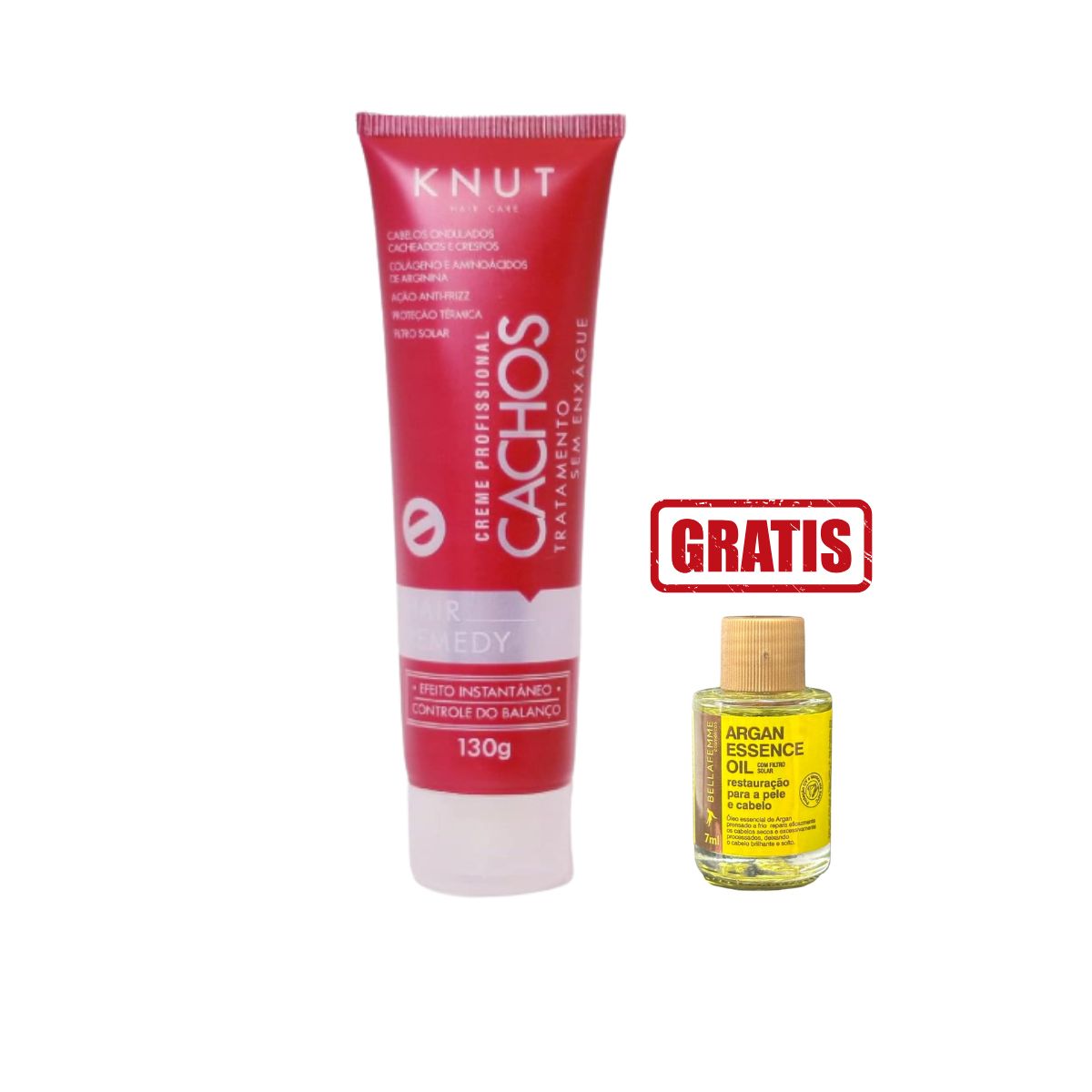 KIT KNUT LEAVE-IN HAIR REMEDY CACHOS KNUT 130G COM OLEO