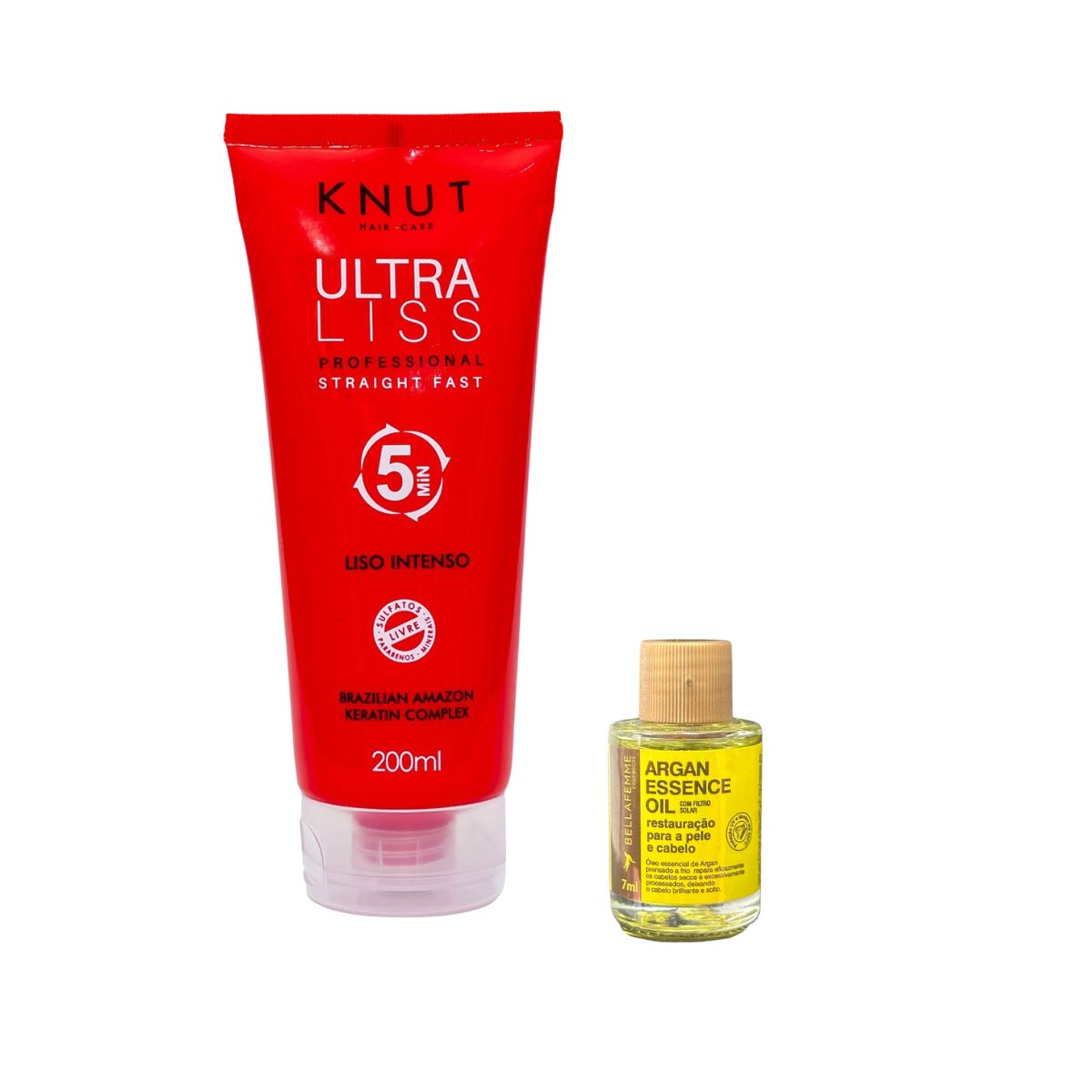KIT KNUT CREME ULTRA LISS LISO INTENSO 200ML COM ÓLEO 7ML