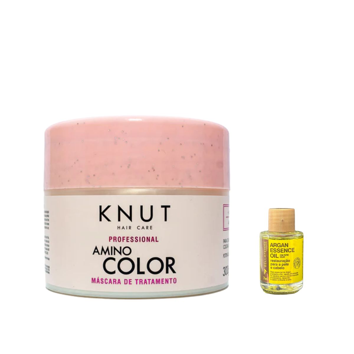 KIT KNUT MÁSCARA AMINO COLOR 300G COM ÓLEO 7ML