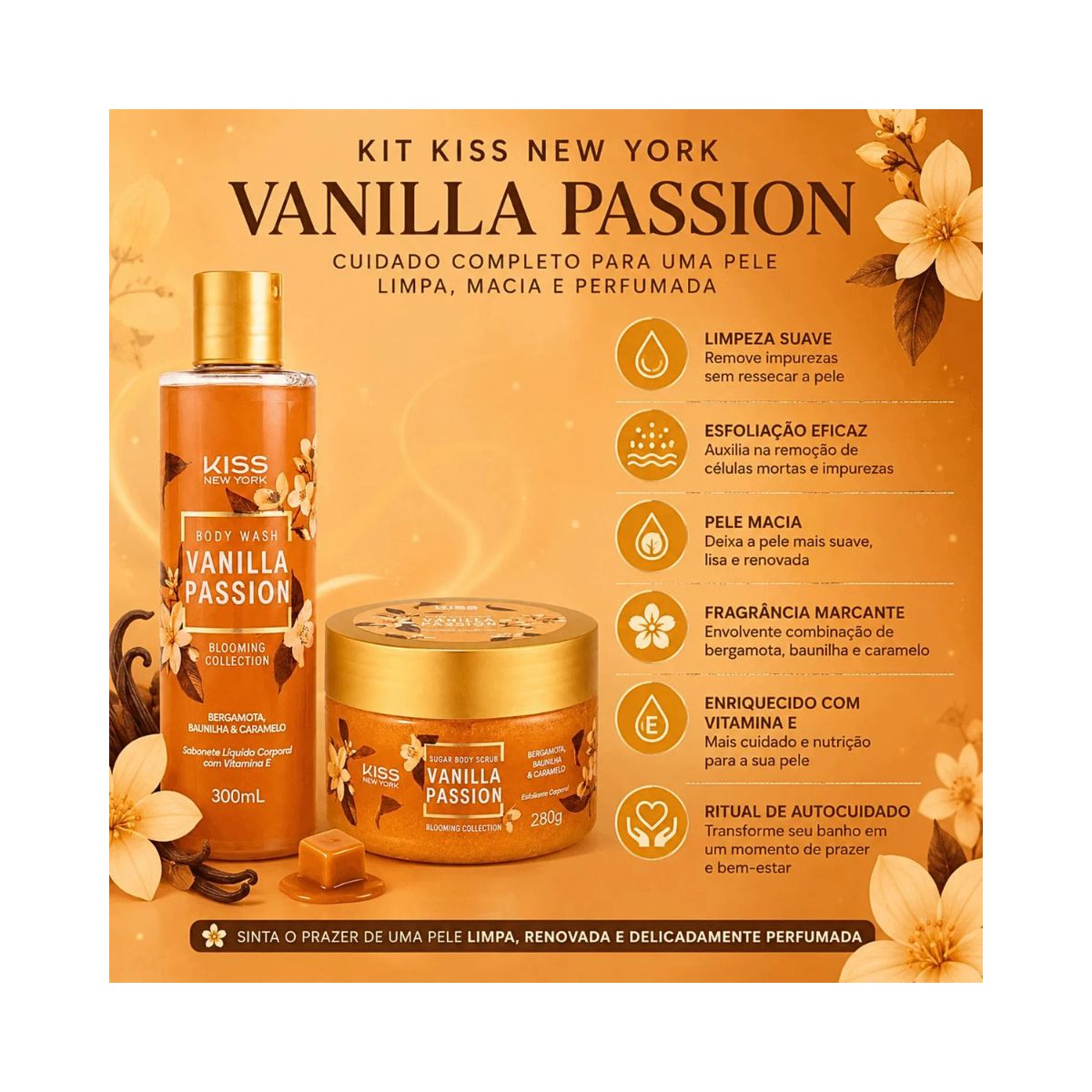 SABONETE LÍQUIDO CORPORAL VANILLA PASSION KISS NEW YORK
