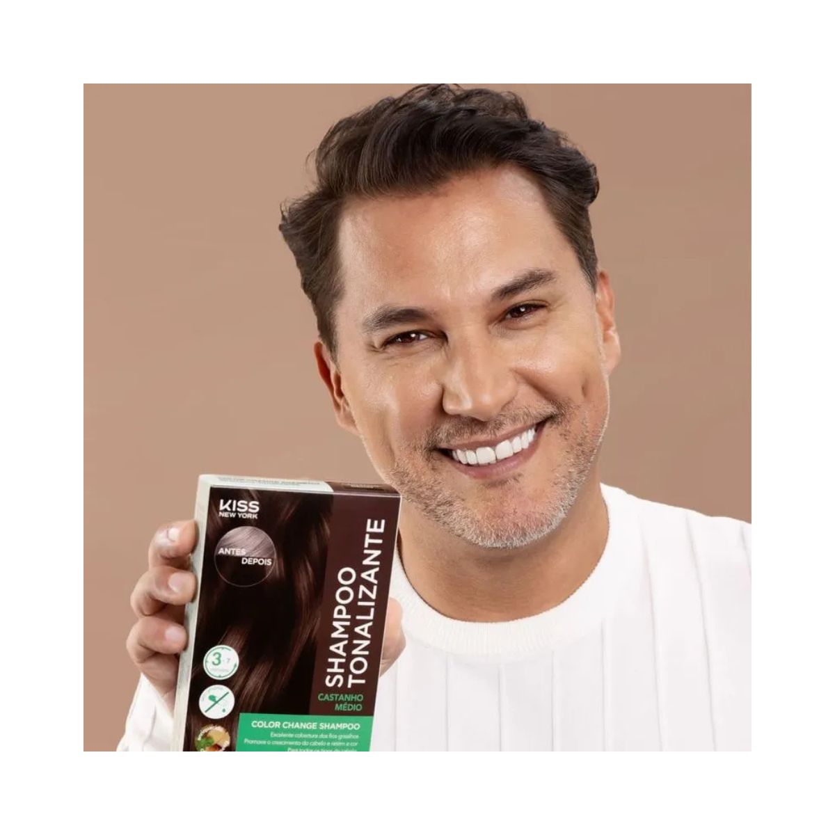 SHAMPOO TONALIZANTE COLOR CHANGE CASTANHO MÉDIO KISS NEW YORK