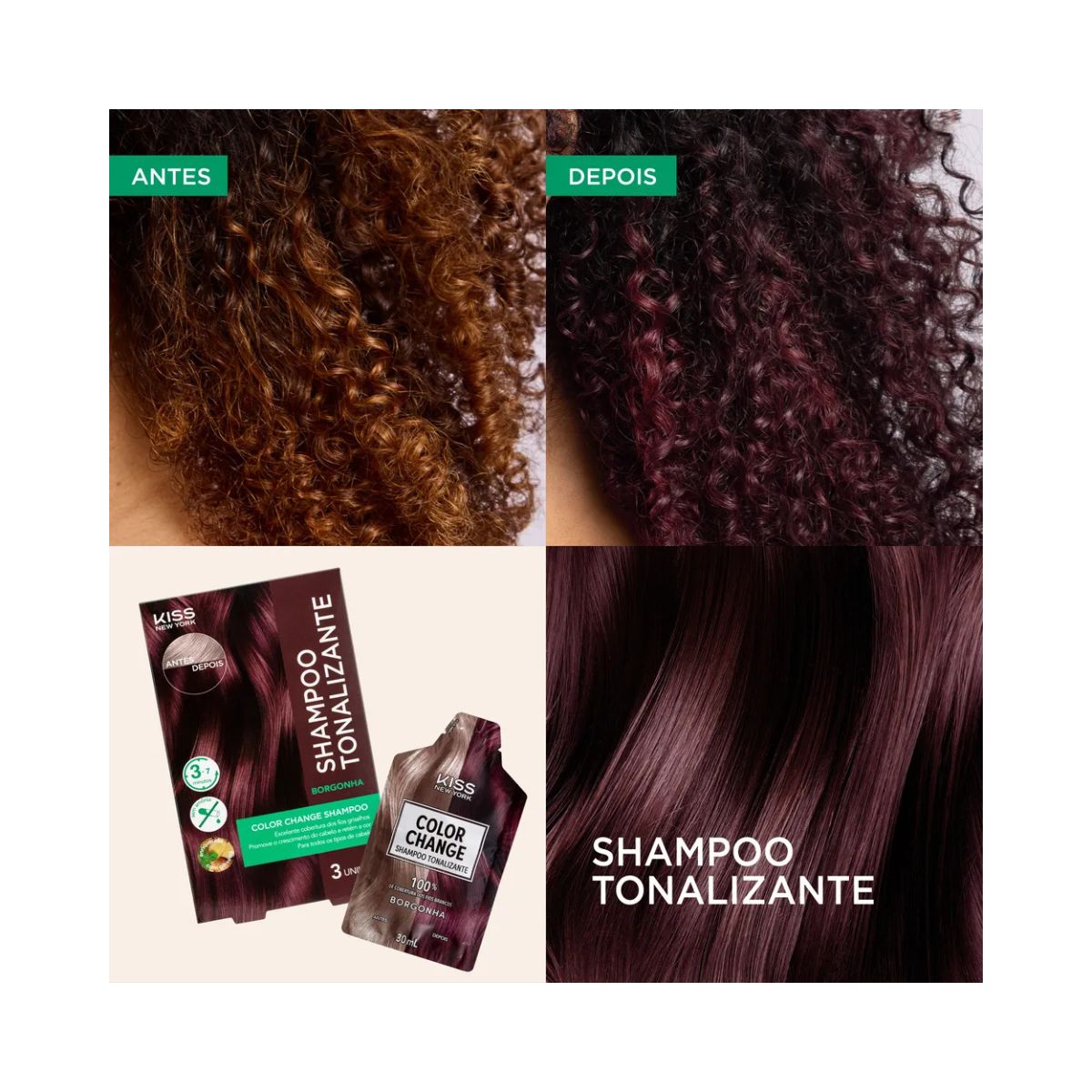 SHAMPOO TONALIZANTE COLOR CHANGE BORGONHA KISS NEW YORK