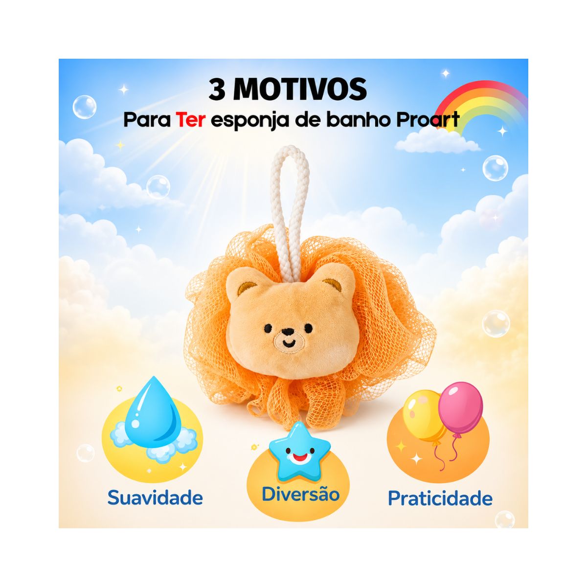MINI ESPONJA INFANTIL PARA BANHO BEAR PROART