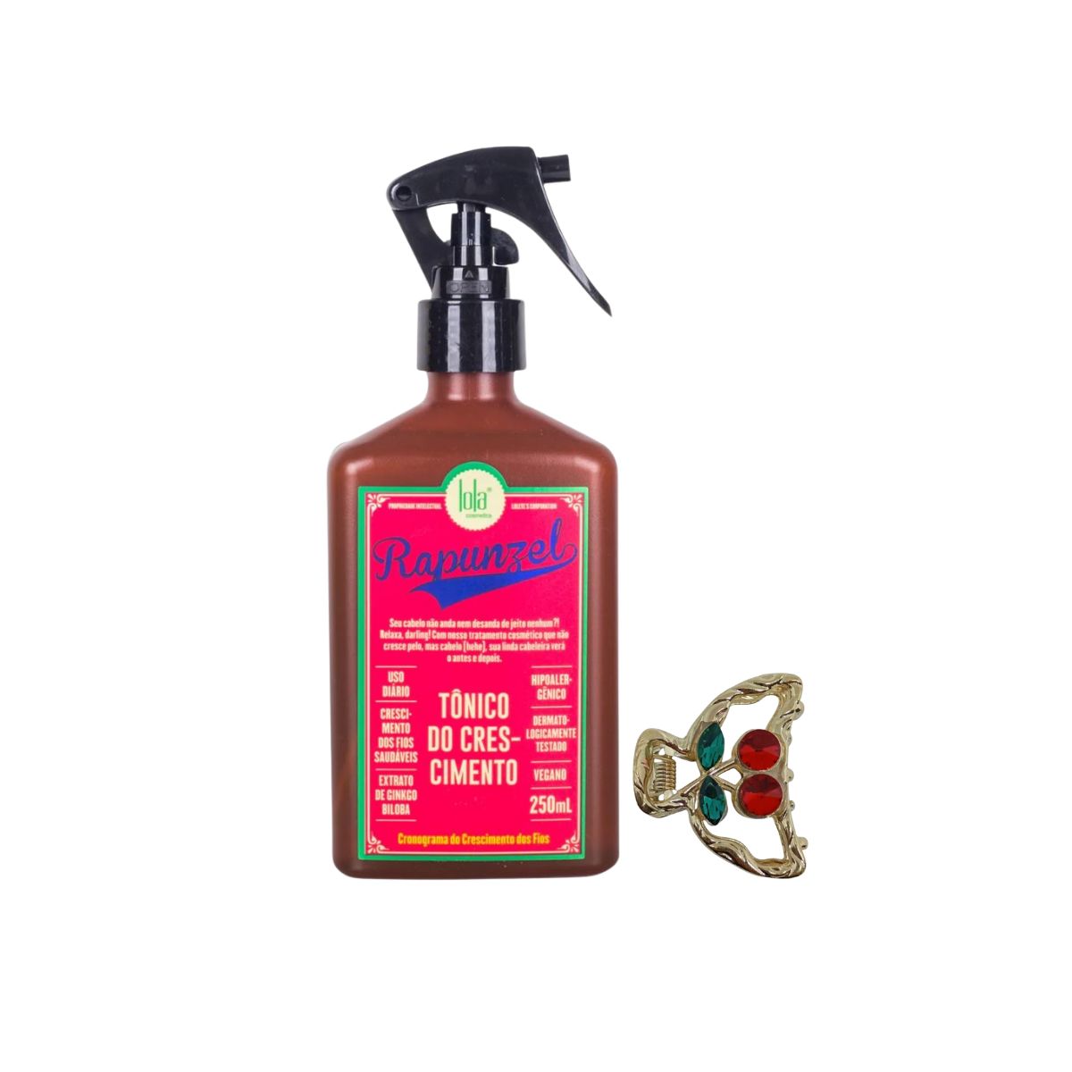 TÔNICO DE CRESCIMENTO RAPUNZEL LOLA COSMETICS 250ML COM ACESSÓRIO SORTIDO