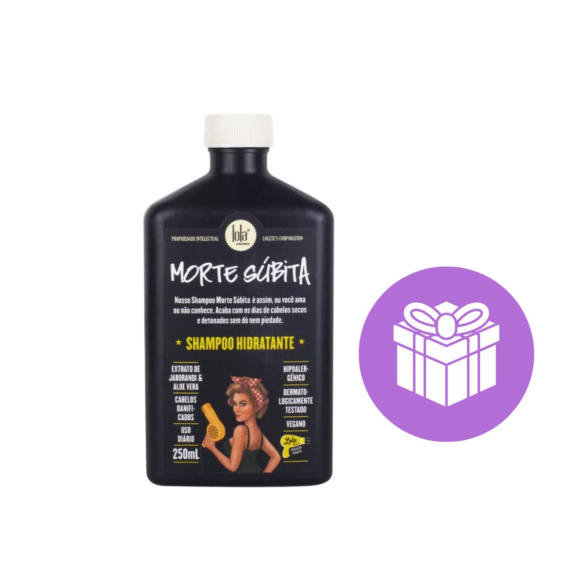 SHAMPOO MORTE SUBITA LOLA COSMETICS 250ML COM ACESSÓRIO SORTIDO
