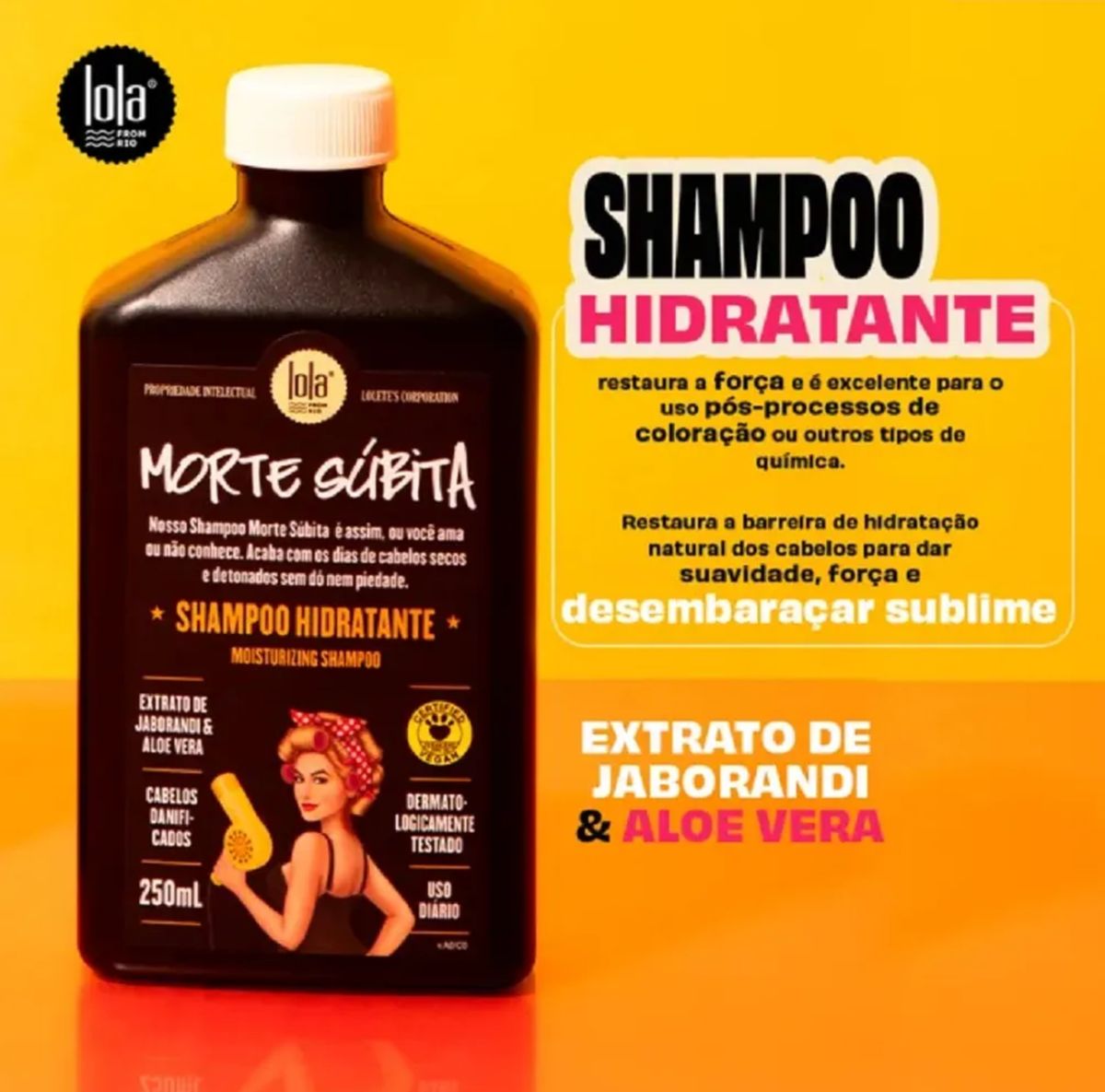 SHAMPOO MORTE SUBITA LOLA COSMETICS 250ML COM ACESSÓRIO SORTIDO