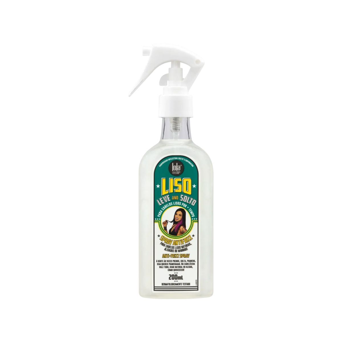 SPRAY ALISADOR ANTI-FRIZZ LISO LEVE AND SOLTO LOLA COSMETICS 200ML COM ACESSÓRIO