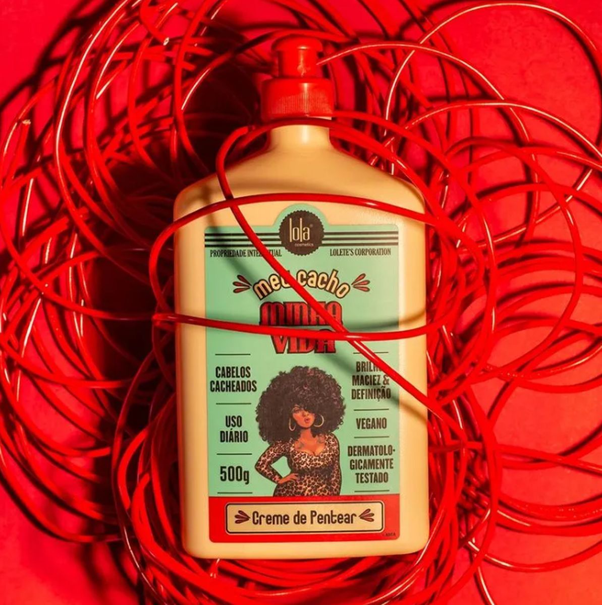 CREME DE PENTEAR MEU CACHO MINHA VIDA LOLA COSMETICS 500G COM ACESSÓRIO SORTIDO