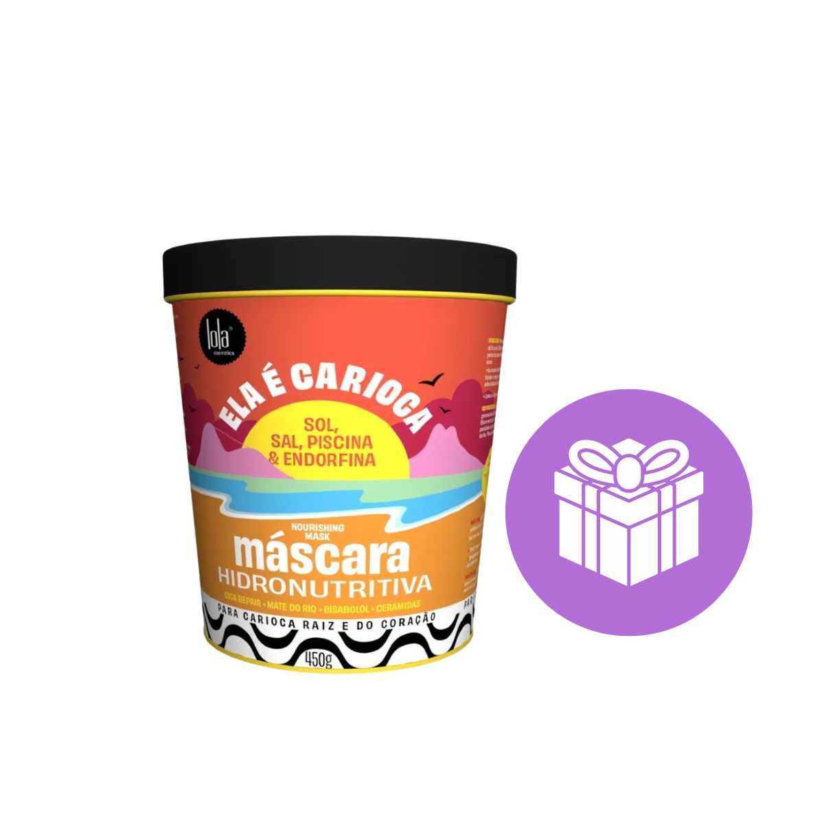 MÁSCARA HIDRONUTRITIVA ELA É CARIOCA LOLA COSMETICS 450G COM ACESSÓRIO SORTIDO