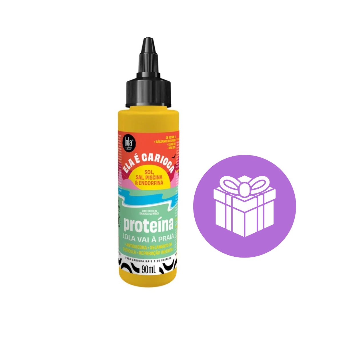 PROTEÍNA ELA É CARIOCA 3 EM 1 LOLA COSMETICS 90ML COM ACESSÓRIO SORTIDO