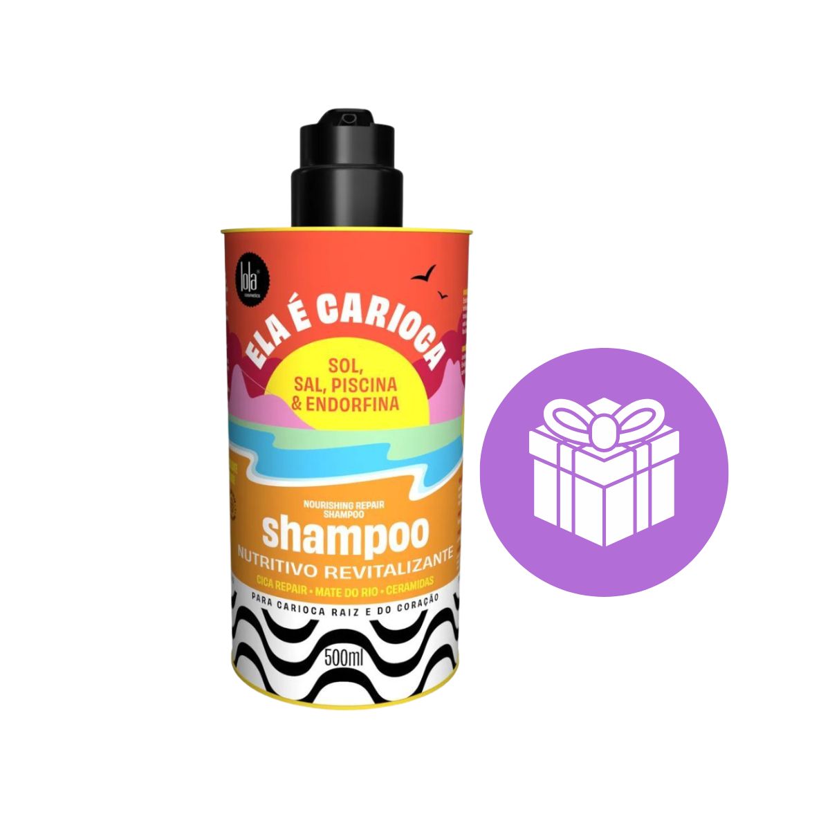SHAMPOO NUTRITIVO ELA É CARIOCA LOLA COSMETICS 500ML COM ACESSÓRIO SORTIDO