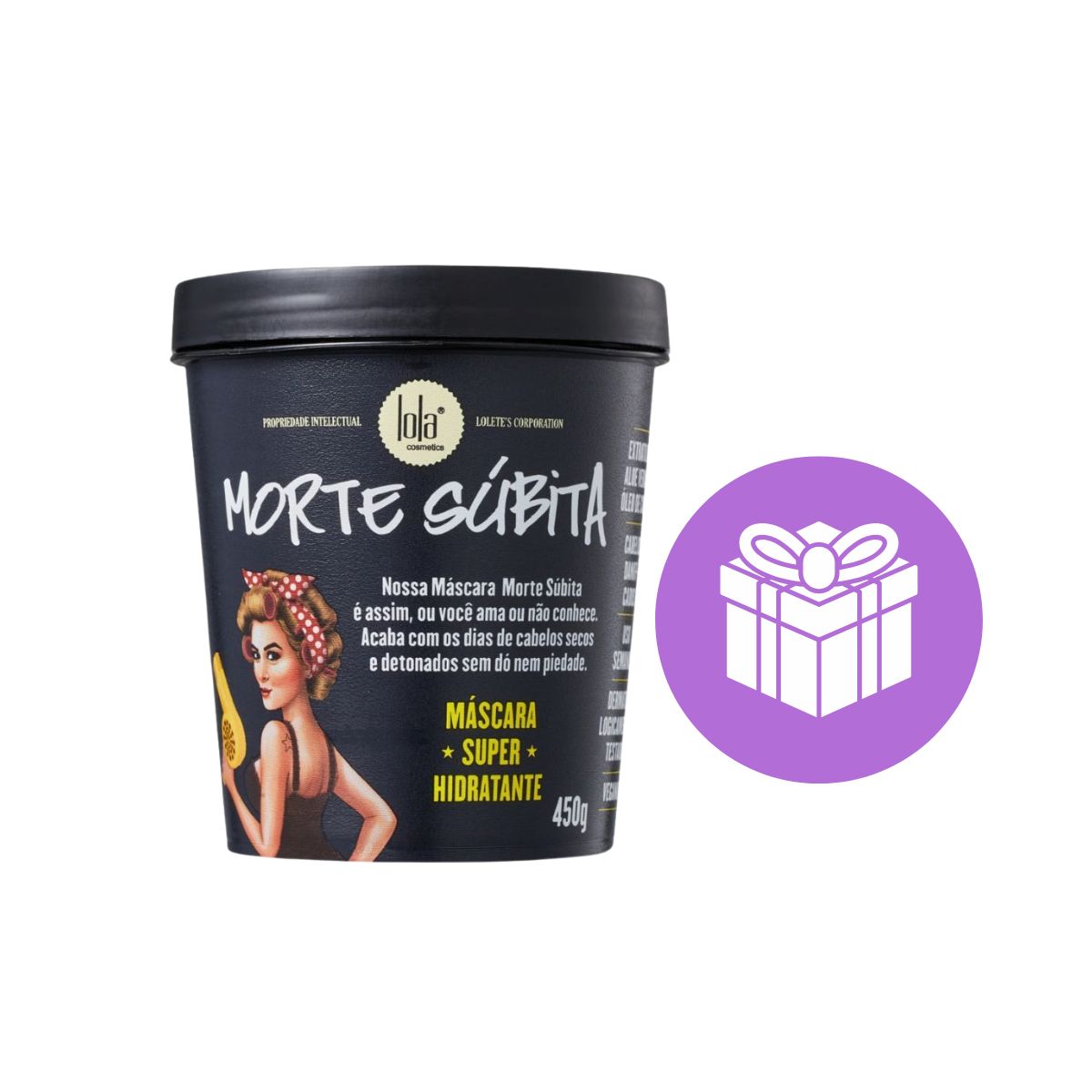 MÁSCARA DE HIDRATAÇÂO MORTE SUBITA LOLA COSMETICS 450G COM ACESSÓRIO SORTIDO