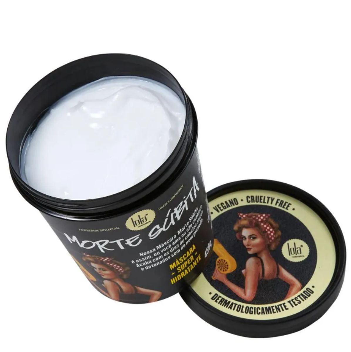 MÁSCARA DE HIDRATAÇÂO MORTE SUBITA LOLA COSMETICS 450G COM ACESSÓRIO SORTIDO