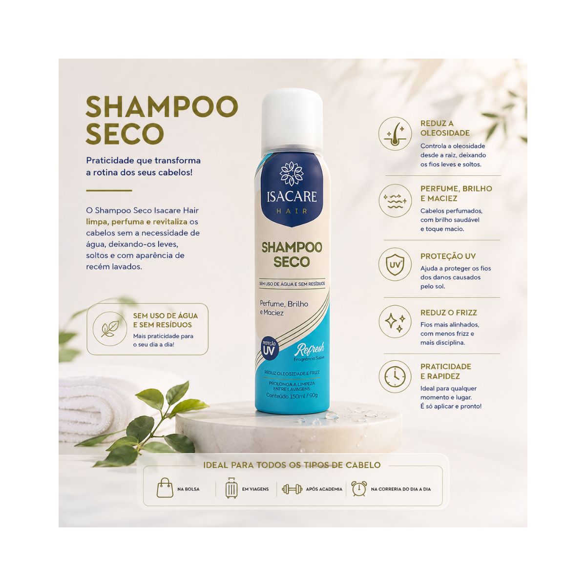 SHAMPOO A SECO REFRESH ISACARE 150ML