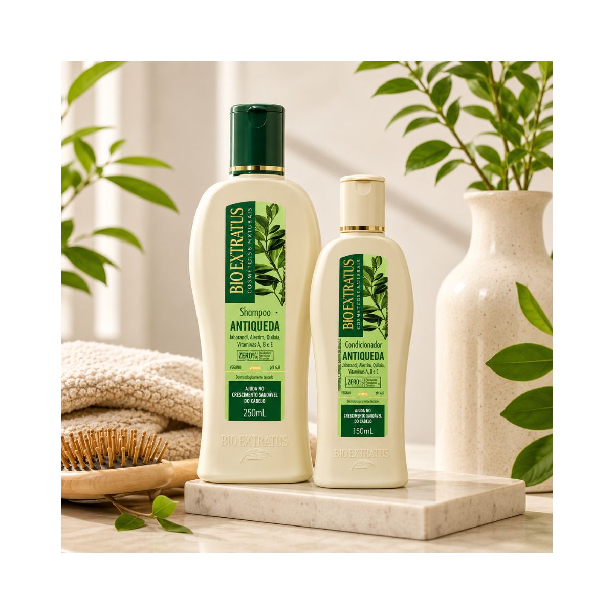 KIT ANTIQUEDA JABORANDI SHAMPOO 250ML + CONDICIONADOR 150ML BIO EXTRATUS