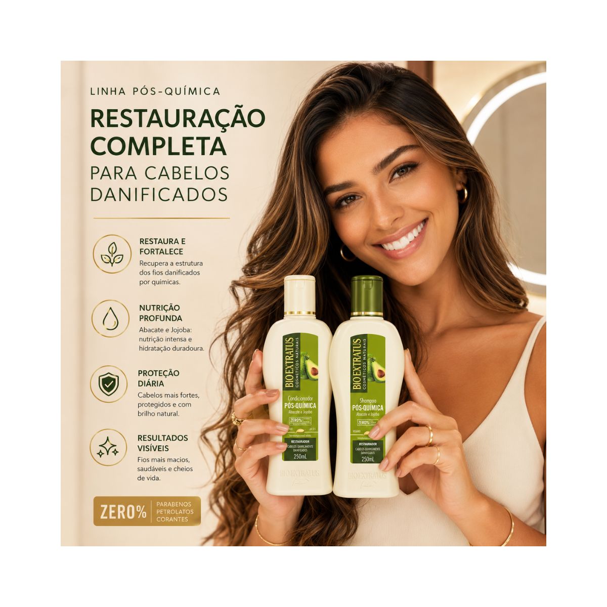 KIT PÓS-QUIMICA SHAMPOO 250ML + COND. 250ML BIO EXTRATUS
