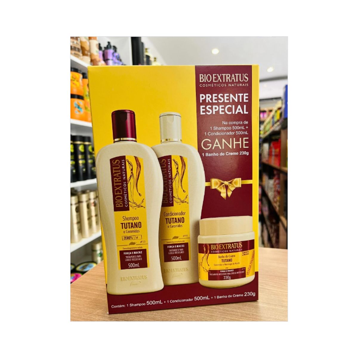 KIT TUTANO SHAMPOO 500ML + COND. 500ML + BANHO DE CREME 230G BIO EXTRATUS