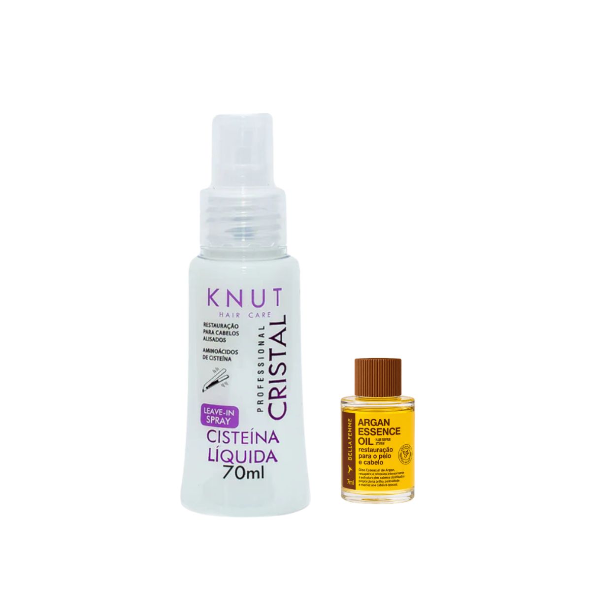KIT KNUT LEAVE-IN CRISTAL KNUT 70ML COM ÓLEO 7ML