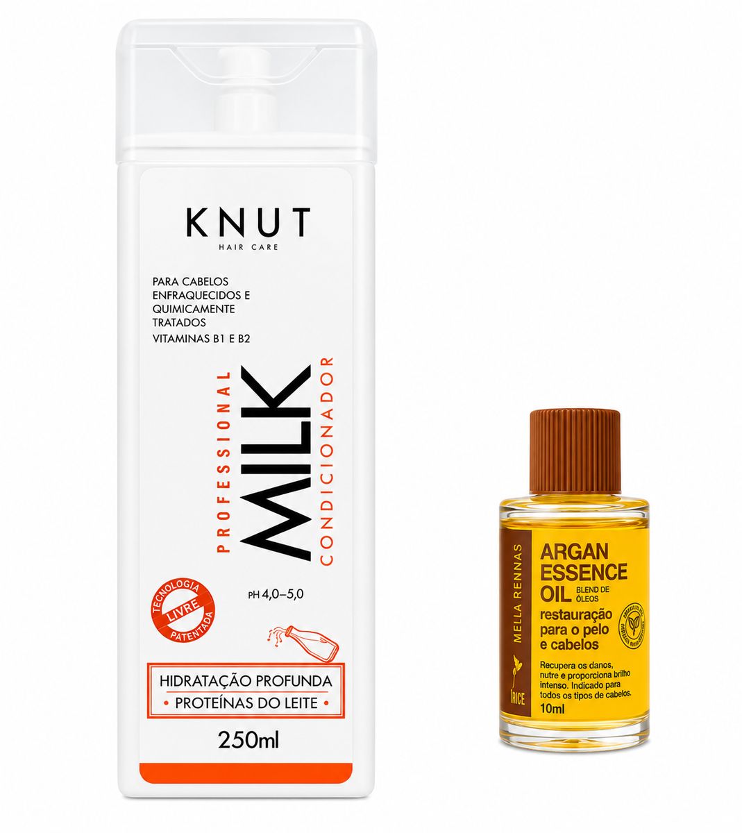 KIT KNUT CONDICIONADOR MILK 250ML COM ÓLEO 7ML