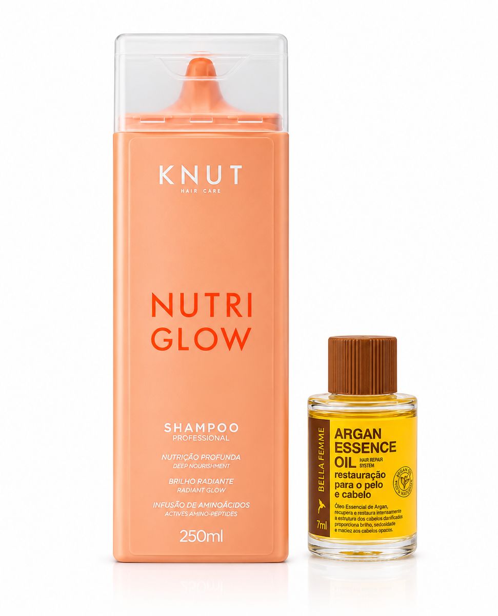 KIT KNUT SHAMPOO NUTRIGLOW KNUT 250ML COM ÓLEO