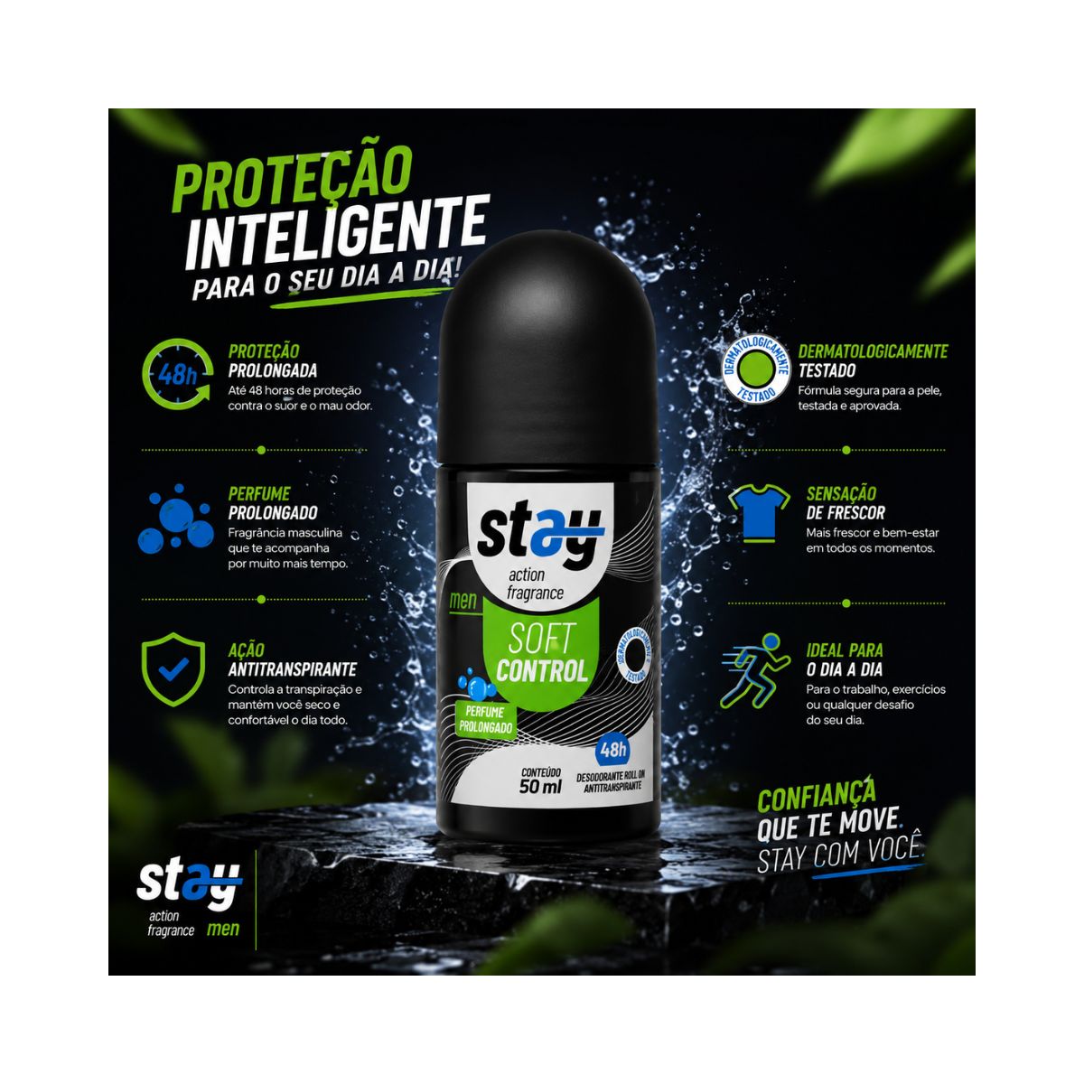 DEO ROLLON STAY SOFT CONTROL 48HS MEN 50ML