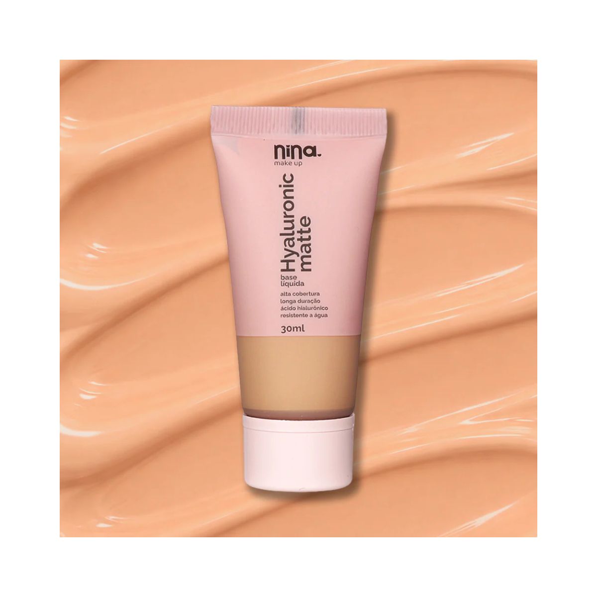 BASE LÍQUIDA HYALURONIC MATTE COR 2 NINA MAKEUP